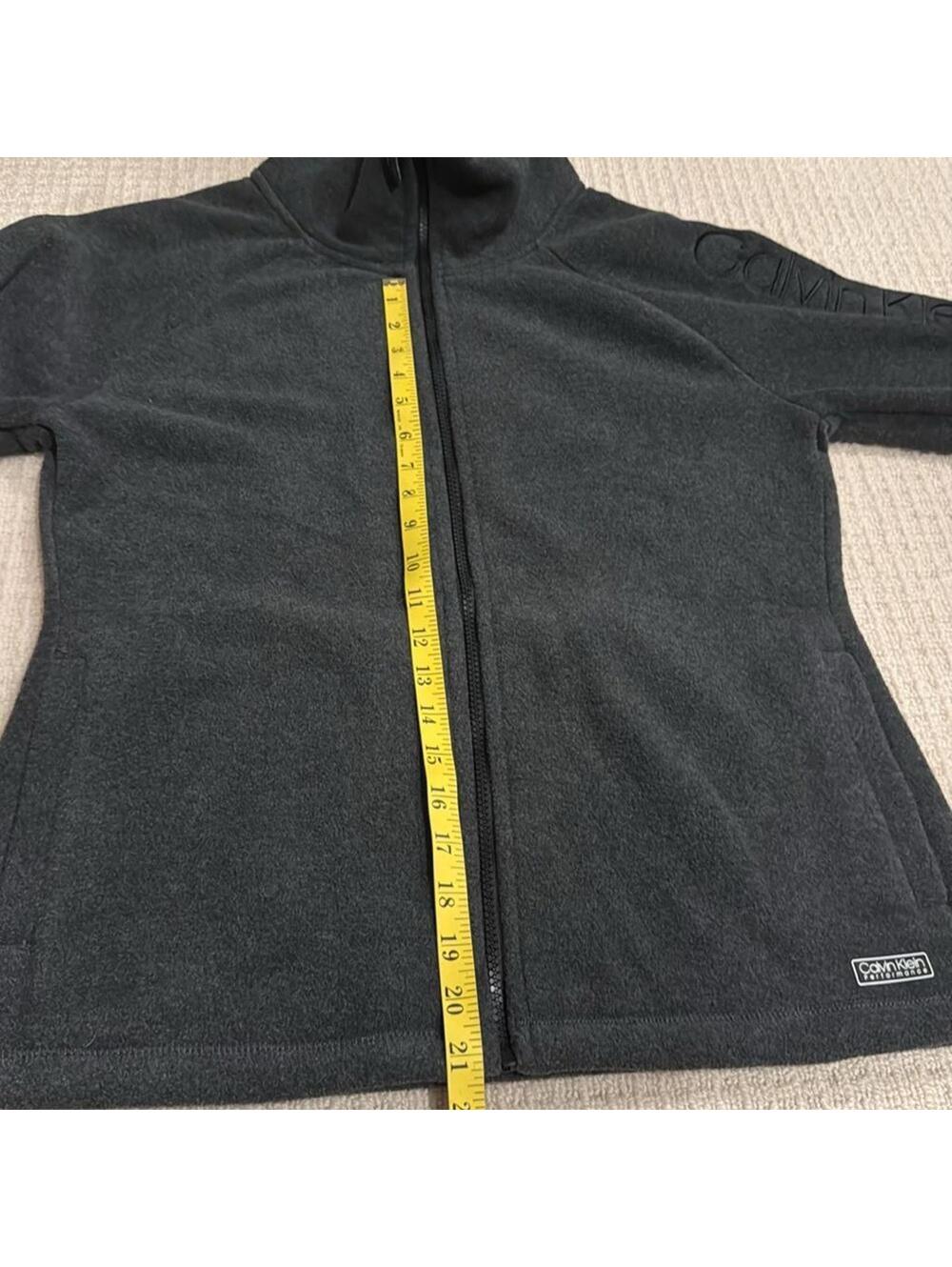 Calvin Klein Performance Gray Fleece Full Zip Jacket Women's Medium - Picture 4 of 8